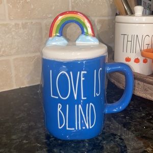 Rae Dunn Love is Blind Rainbow Lid Coffee Mug